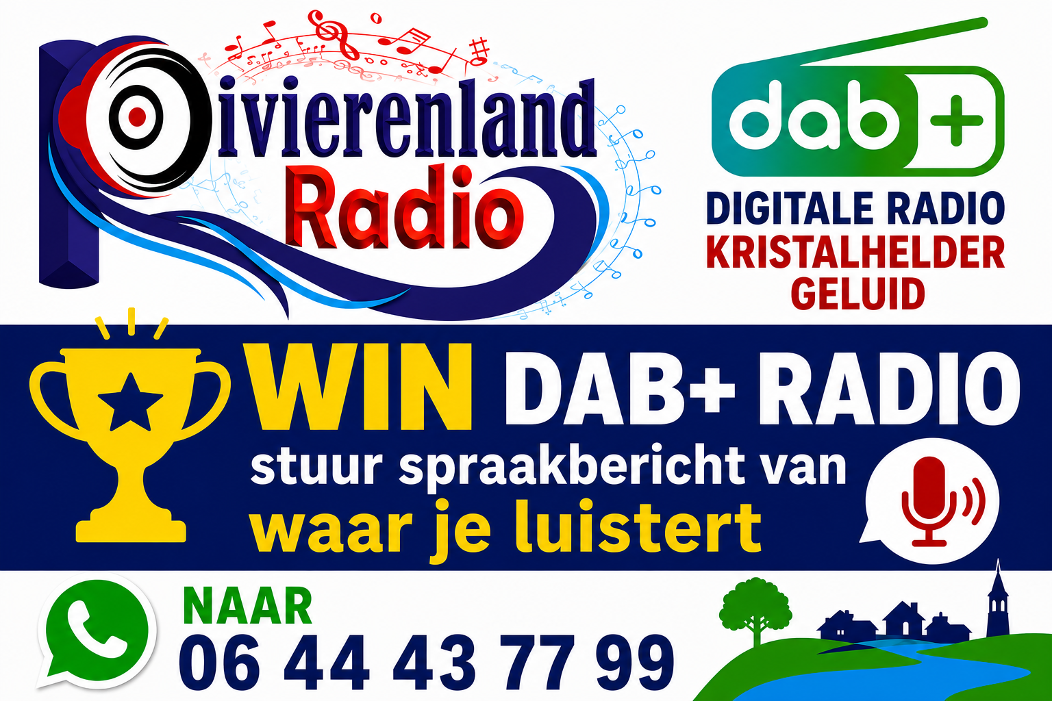 Win een DAB+ radio bij Rivierenland Radio!